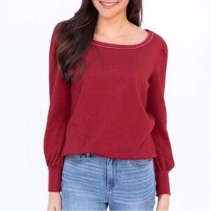 Evy’s Tree “Haven” Red Puff Sleeve Jersey Knit S
